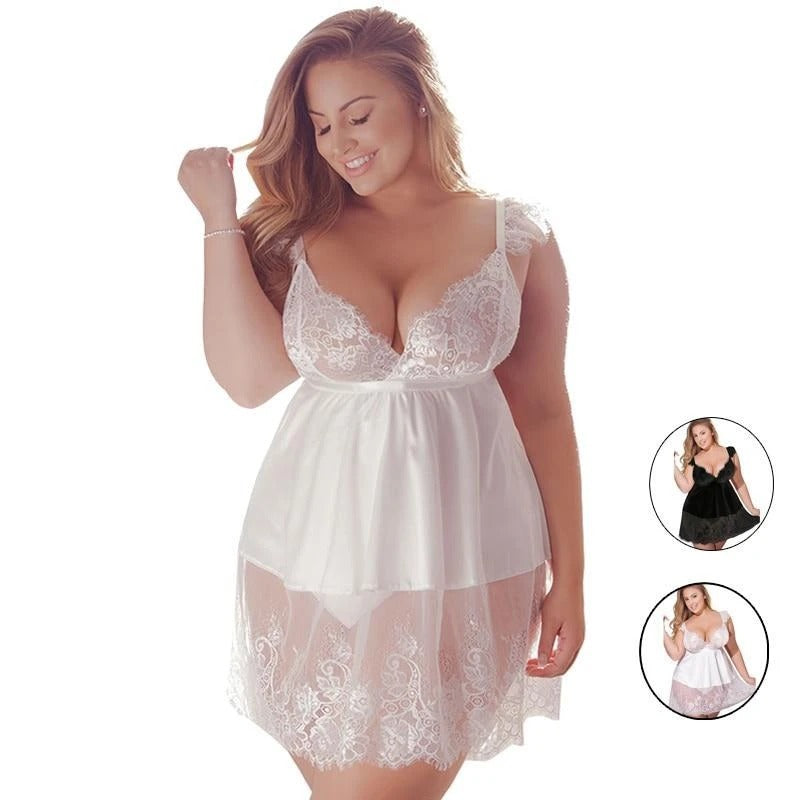 Sexy lace stitching two-piece nightdress