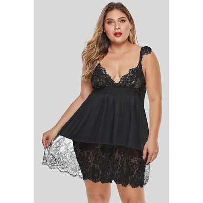 Sexy lace stitching two-piece nightdress
