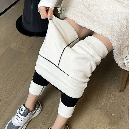 Plus Fleece Outer Wear Autumn And Winter Thick High Waist Leggings Women