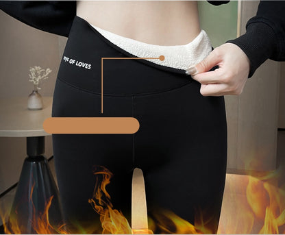 Plus Fleece Outer Wear Autumn And Winter Thick High Waist Leggings Women