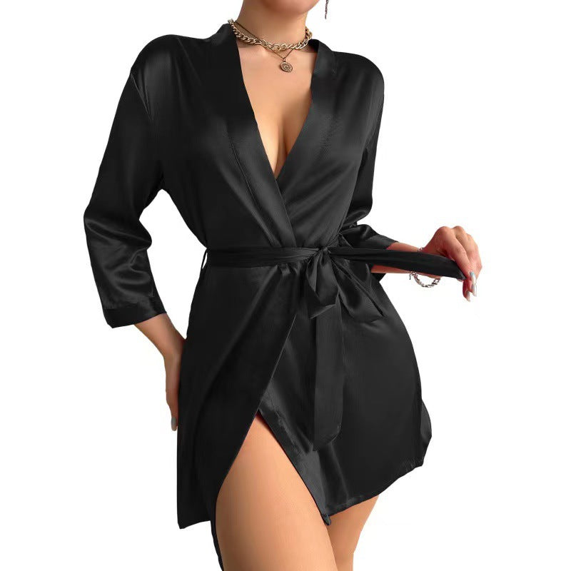 Fashion Personality New Solid Color Ladies' Robe