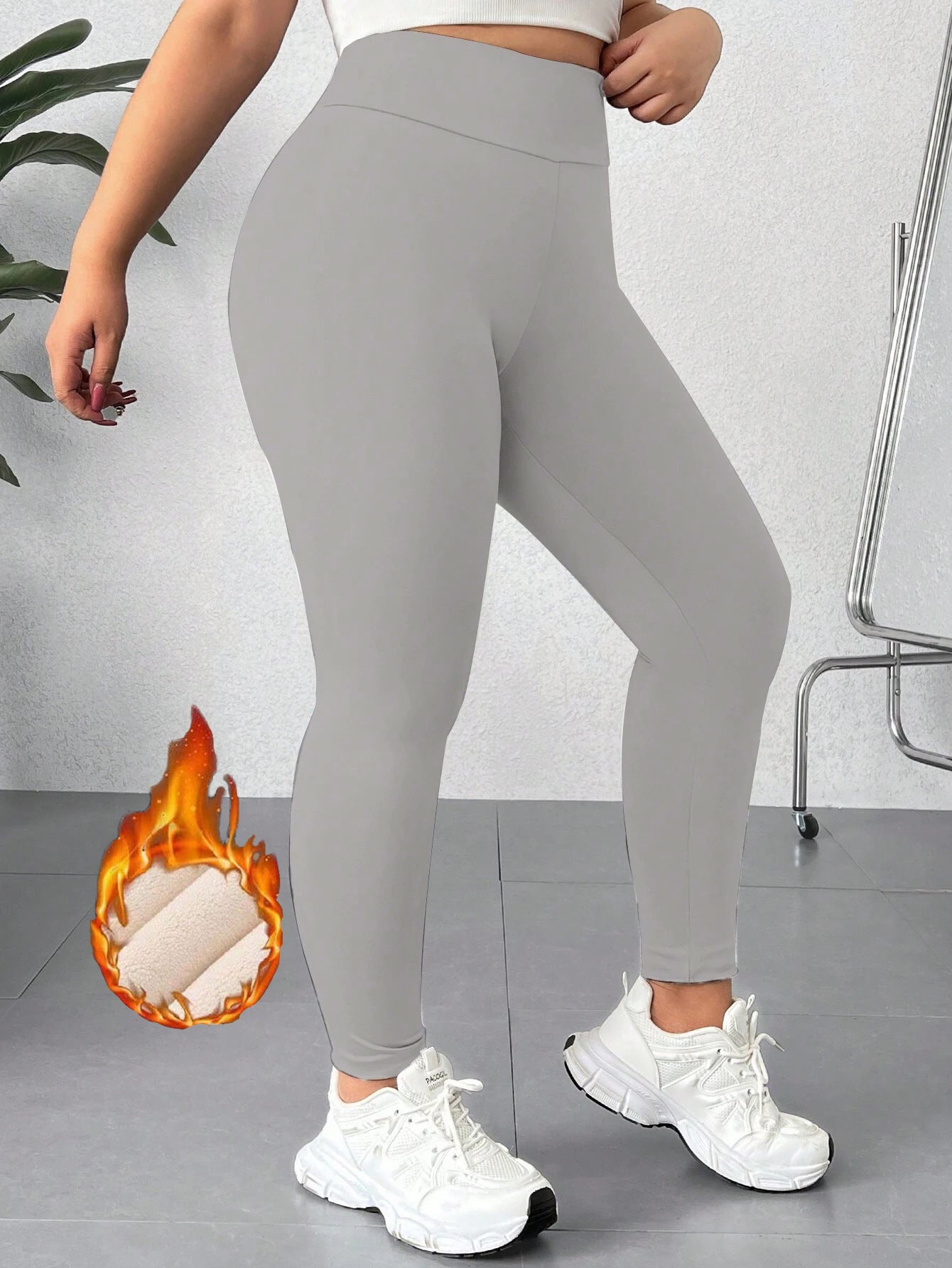 Plus Size Thermal Yoga PantsSet